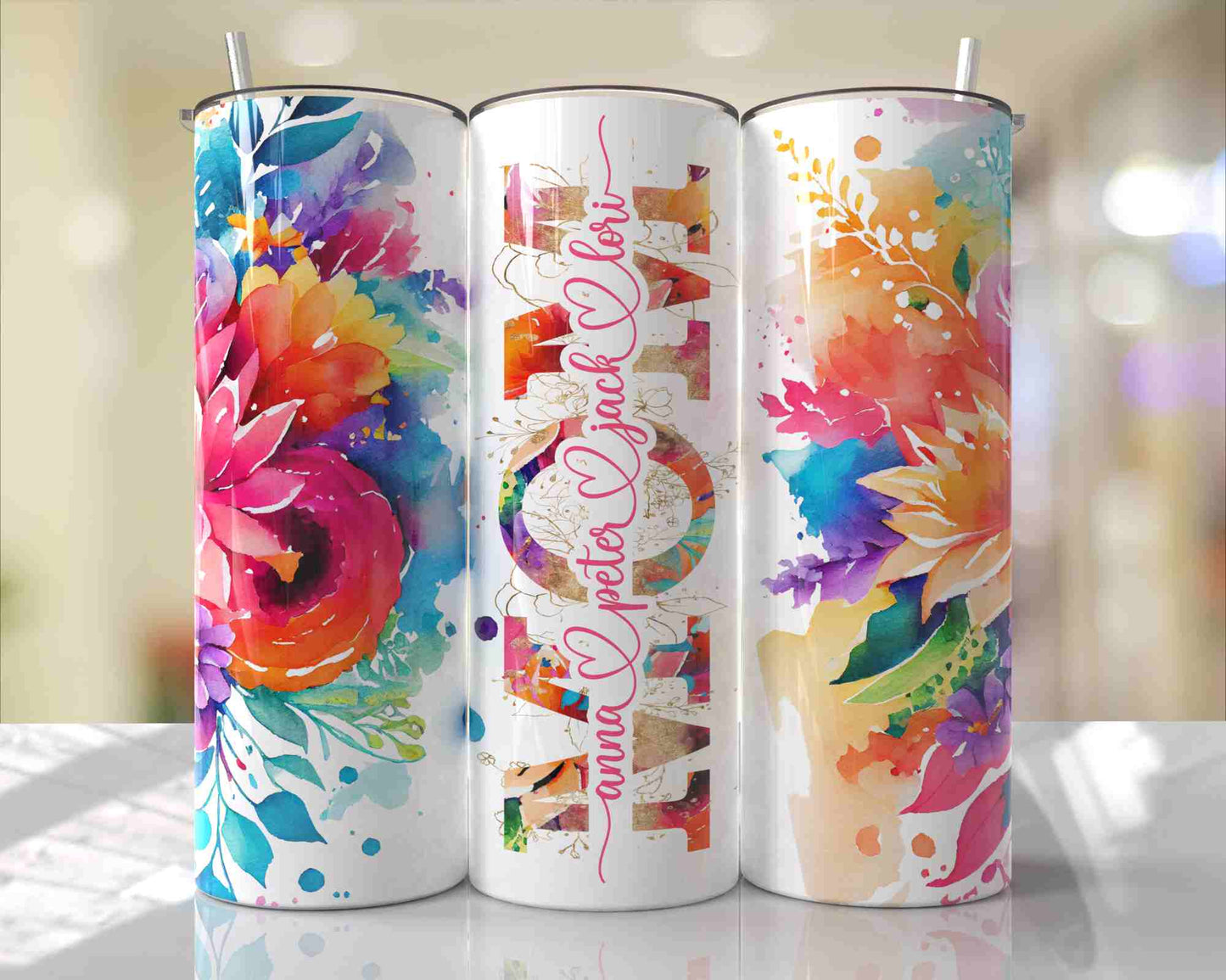 Mom Tumbler Flower Light