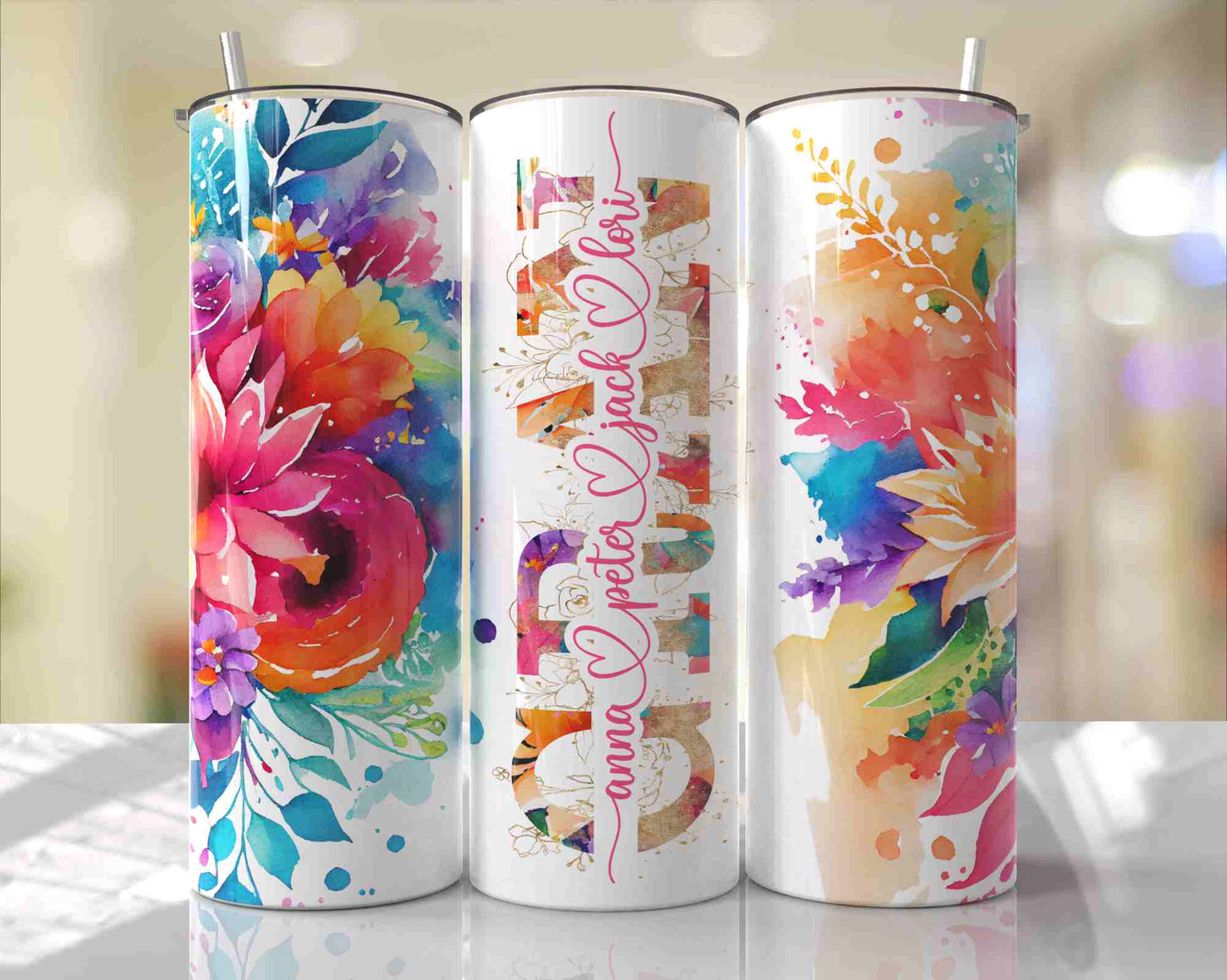 Mom Tumbler Flower Light