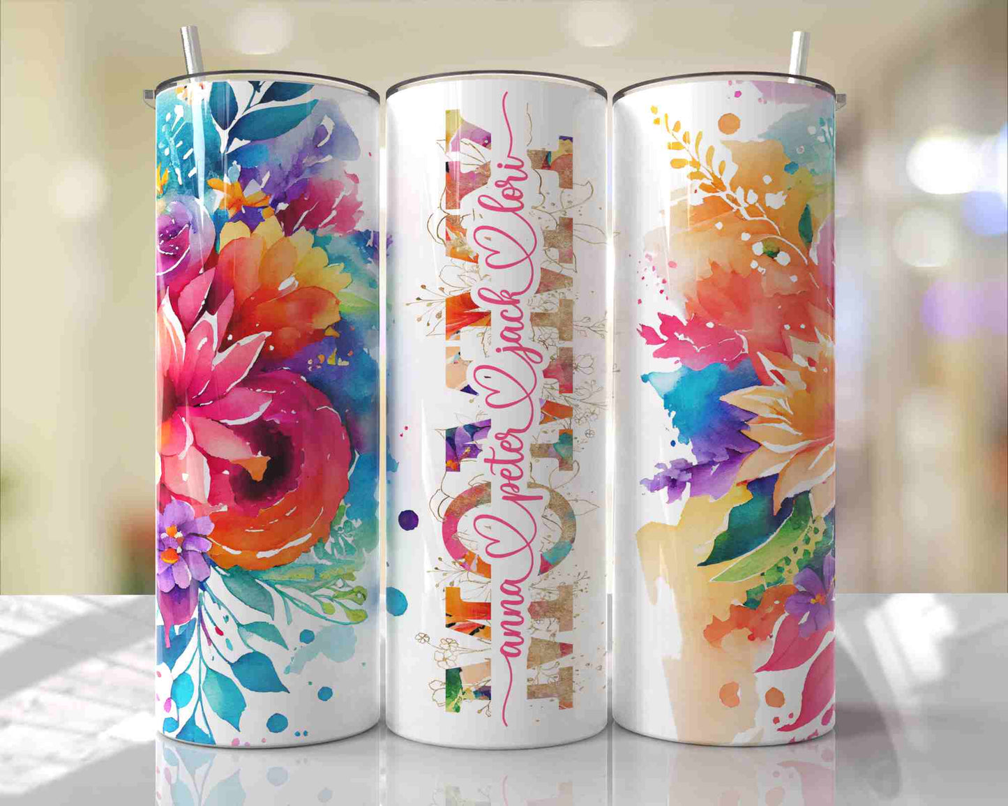 Mom Tumbler Flower Light